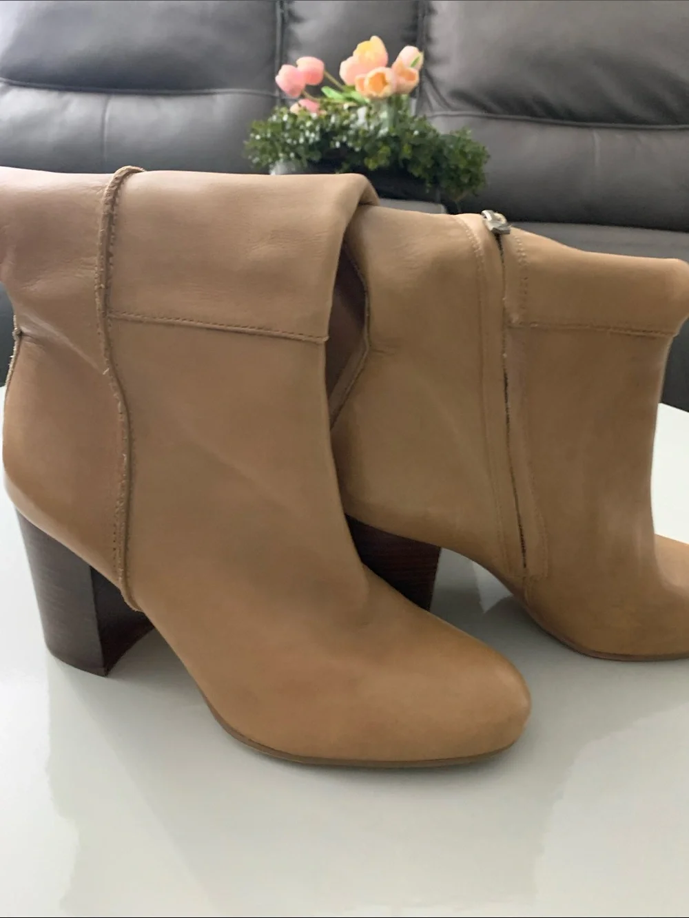 Sam Edelman Over-the-Knee Leather Boots in Tan
